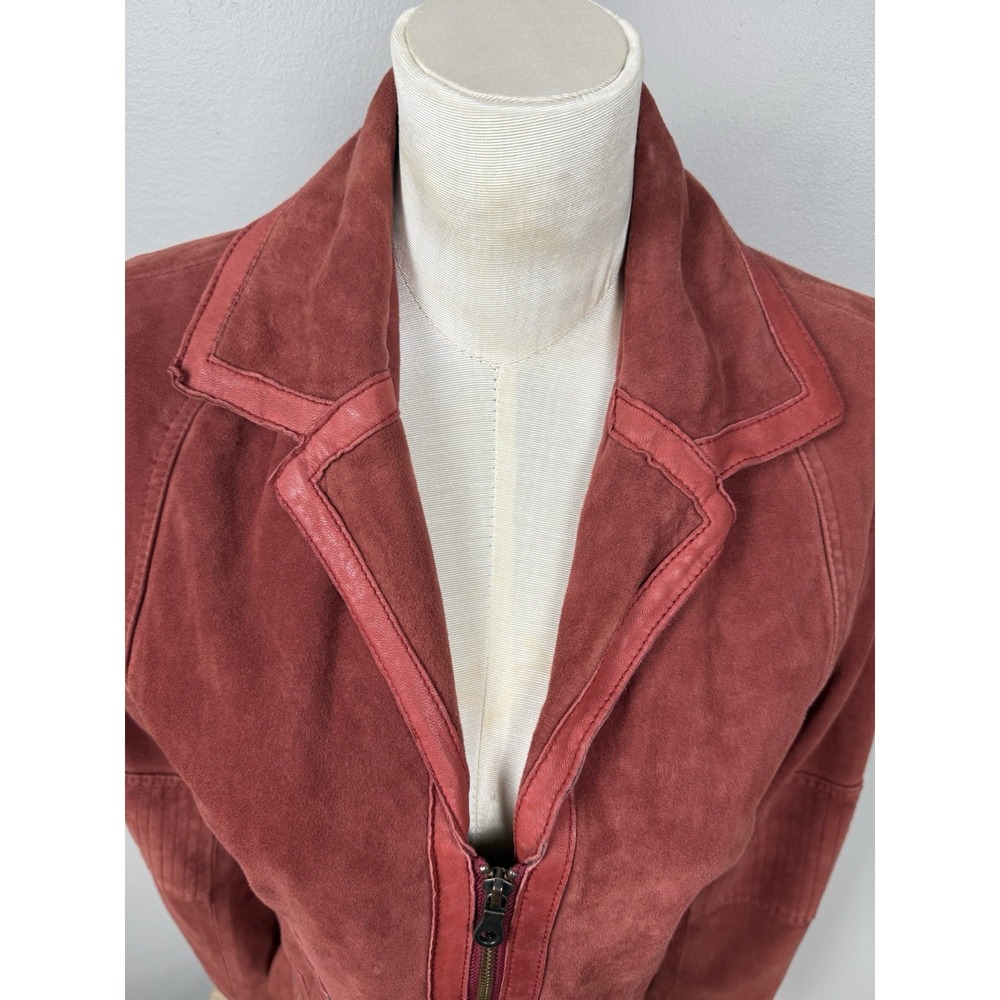 Vintage The Territory Ahead Red Suede Leather Jacket XS Boho Western Retro‎ Y2K - Picture 4 of 15